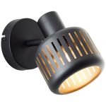 Brilliant Tyas Seinävalaisin Aluminium Metalli- Musta Kulta | Sopii 1x E14