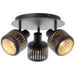 Brilliant Tyas Kattovalo  Aluminium Metalli- Musta Kulta | 370mm -  Sopii 3x E14