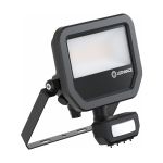 Ledvance LED Valonheitin Aluminium Musta 17W 2400lm 100D - 840 Kylmä Valkoinen | IP65 - Liike- Ja Valotunnistin - Symmetrinen