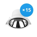 Monipakkaus 15x Noxion LED Alasvalo Apollo 20W 2300lm 60D - 830 Lämmin Valkoinen | 220mm - Odetnij 200mm - Alu Heijastin - UGR <19
