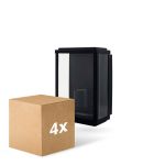 Monipakkaus 4x D'Lite Seinävalaisin Arlo Musta | IP44 - Sopii 1x E27
