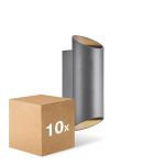 Monipakkaus 10x Nordlux Nico Seinävalaisin Aluminium Antrasiitti Up & Down | IP54 - Sopii 2x GU10