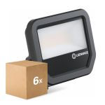 Monipakkaus 6x Ledvance LED Valonheitin Aluminium Musta 17W 2200lm 100D - 830 Lämmin Valkoinen | IP66 - Symmetrinen