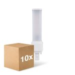 Monipakkaus 10x Ledvance Dulux-D LED 7W - 840 Kylmä Valkoinen | 2-Nastaa - Korvaa 18W