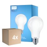 Monipakkaus 4x Philips Corepro LED Lamppu E27 Päärynä Matta 17.5W 2452lm - 865 Päivänvalo Valkoinen | Korvaa 150W