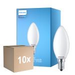 Monipakkaus 10x Philips Corepro LED Kynttilä E14 Matta 6.5W 806lm - 827 Erittäin Lämmin Valkoinen | Korvaa 60W