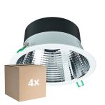 Monipakkaus 4x Philips LED Alasvalo Coreline DN142B Aluminium Valkoinen 19.2W 2300lm 60D - 840 Kylmä Valkoinen | Odetnij 200mm - IP20 - UGR<19