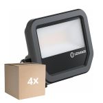 Monipakkaus 4x Ledvance LED Valonheitin Aluminium Musta 17W 2400lm 100D - 840 Kylmä Valkoinen | IP66 - Symmetrinen