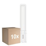 Monipakkaus 10x Philips CorePro PL-L LED Lamppu HF 8W - 840 Kylmä Valkoinen | 4-Nastaa - Korvaa 18W