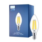 Philips MASTER Value LED Kynttilä E14 Filament Kirkas 3.4W 470lm - 927 | Paras Värintoisto - Himmennettävä – Korvaa 40W