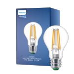 Philips Master Ultra Efficient LED E27 Päärynä Filament Kirkas 4W 840lm - 827 Erittäin Lämmin Valkoinen | Himmennettävä - Korvaa 60W