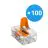 Monipakkaus 100x Wago 221-412 Ruuviliitin Liitoskappale| 2 Lanka Yhteys