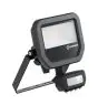 Ledvance LED Valonheitin Aluminium Musta 8W 1100lm 100D - 830 Lämmin Valkoinen | IP65 - Liike- Ja Valotunnistin - Symmetrinen