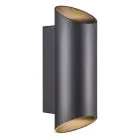 Nordlux Nico Seinävalaisin Aluminium Musta Up & Down | IP54 - Sopii 2x GU10