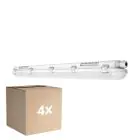 Monipakkaus 4x Ledvance LED Loisteputkivalaisimet Vedenkestävä Kosteudenkestävä 18W 2400lm - 840 Kylmä Valkoinen | 120cm
