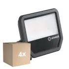 Monipakkaus 4x Ledvance LED Valonheitin Aluminium Musta 41W 6000lm 100D - 865 Päivänvalo Valkoinen | IP66 - Symmetrinen