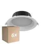 Monipakkaus 6x Noxion LED Alasvalo Hera Keskikokoinen Upotettu Valkoinen 9W 900lm 80D - 827-830-840 CCT | 146mm - Odetnij 120mm