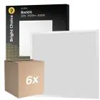 Monipakkaus 6x Bright Choice LED Paneeli V2 Backlit 36W 3600lm - 840 Kylmä Valkoinen | 60x60cm - UGR 