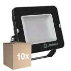 Monipakkaus 10x Ledvance LED Valonheitin Kompakti Musta 50W 5000lm 100D - 865 Päivänvalo Valkoinen | IP65 - Symmetrinen 